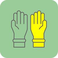 skyddande handskar fylld gul ikon vektor