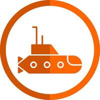 U-Boot Glyphe Orange Kreis Symbol vektor