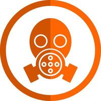 Gas Maske Glyphe Orange Kreis Symbol vektor