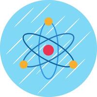 atom platt blå cirkel ikon vektor