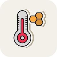 Thermometer Linie gefüllt Weiß Schatten Symbol vektor