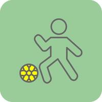 Fußball Spieler gefüllt Gelb Symbol vektor