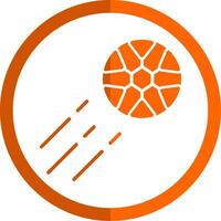 Fußball Schuss Glyphe Orange Kreis Symbol vektor