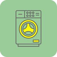 Waschen Maschine gefüllt Gelb Symbol vektor