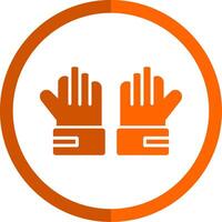 Tormann Handschuhe Glyphe Orange Kreis Symbol vektor