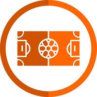 Fußball Feld Glyphe Orange Kreis Symbol vektor