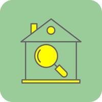hus inspektion fylld gul ikon vektor