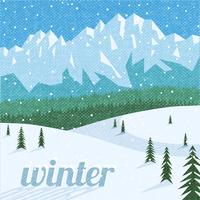 Vinter landskap turism bakgrund vektor