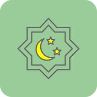islamisch Star gefüllt Gelb Symbol vektor