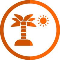 Palme Baum Glyphe Orange Kreis Symbol vektor