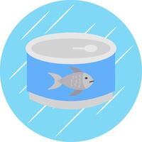 tonfisk platt blå cirkel ikon vektor
