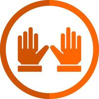 Handschuhe Glyphe Orange Kreis Symbol vektor