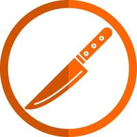 kniv glyf orange cirkel ikon vektor