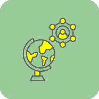social vetenskap fylld gul ikon vektor