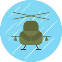 militär helikopter platt blå cirkel ikon vektor