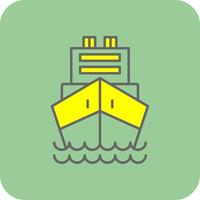 logistik fartyg fylld gul ikon vektor