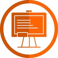 Whiteboard Glyphe Orange Kreis Symbol vektor