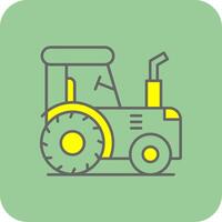 traktor fylld gul ikon vektor
