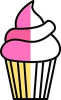 Cupcake gefüllt Hälfte Schnitt Symbol vektor