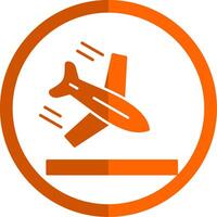 Flugzeug Glyphe Orange Kreis Symbol vektor