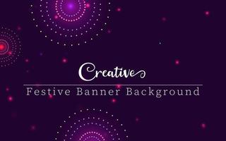 kreativer festlicher Hintergrund mit kreisförmigem lila Farbverlauf und leuchtenden Sternen, kreatives Festivalbanner für die Festtagsförderung und Werbung. vektor
