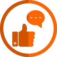 gut Feedback Glyphe Orange Kreis Symbol vektor