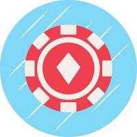 Poker Chip eben Blau Kreis Symbol vektor