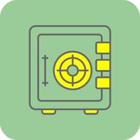 Sicherheit Box gefüllt Gelb Symbol vektor
