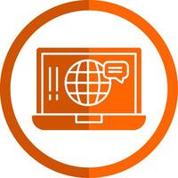 Digital Marketing Glyphe Orange Kreis Symbol vektor