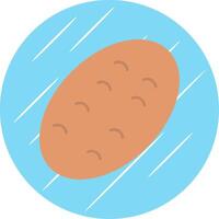 potatis platt blå cirkel ikon vektor