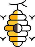 Bienenstock gefüllt Hälfte Schnitt Symbol vektor