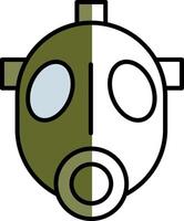 gas mask fylld halv skära ikon vektor