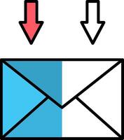 Mail gefüllt Hälfte Schnitt Symbol vektor