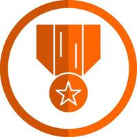 Medaille von Ehre Glyphe Orange Kreis Symbol vektor