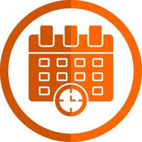 schema glyf orange cirkel ikon vektor