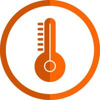 temperatur glyf orange cirkel ikon vektor