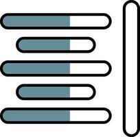 horizontal ausrichten gefüllt Hälfte Schnitt Symbol vektor