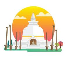 thuparamaya buddhistiska tempel, sri lanka landmärken, vektorillustration vektor
