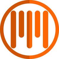 Vertikale ausrichten oben Glyphe Orange Kreis Symbol vektor