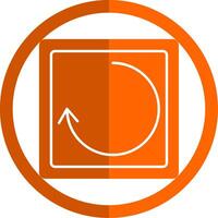 drehen Glyphe Orange Kreis Symbol vektor
