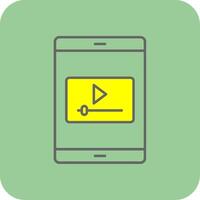 Handy, Mobiltelefon Marketing gefüllt Gelb Symbol vektor