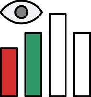 Daten Visualisierung gefüllt Hälfte Schnitt Symbol vektor