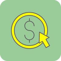 Kosten pro klicken gefüllt Gelb Symbol vektor