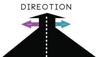 Multi-Choice-Straßenpfeil-Vektor-Illustration isoliert auf weißem Hintergrund vektor
