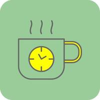 Kaffee Zeit gefüllt Gelb Symbol vektor