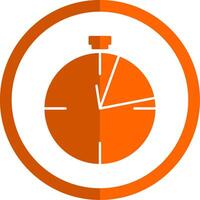 begränsad tid glyf orange cirkel ikon vektor