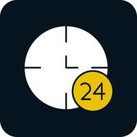 24-Stunden-Glyphe zweifarbiges Symbol vektor