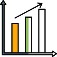 bar Diagram fylld halv skära ikon vektor