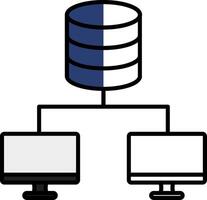 data Centrum fylld halv skära ikon vektor