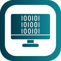 binär Code Glyphe Gradient runden Ecke Symbol vektor